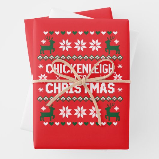 Chickenleigh Its Christmas Funny Xmas Chicken  ラッピングペーパーシート (インサイチュ)