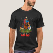 Chickens Christmas Tree Lights  Santa Hat Tシャツ (正面)