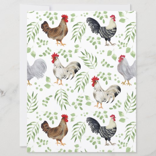 Chickens Scrapbook Paper (裏面)