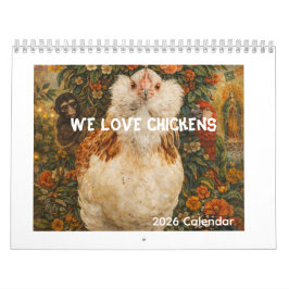 Chickens Wall Calendar Modern Norman Rockwell カレンダー