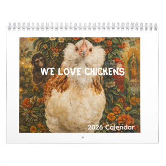 Chickens Wall Calendar Modern Norman Rockwell カレンダー