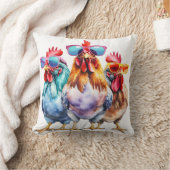 Chickens Wearing Big Sunglasses クッション (ブランケット)