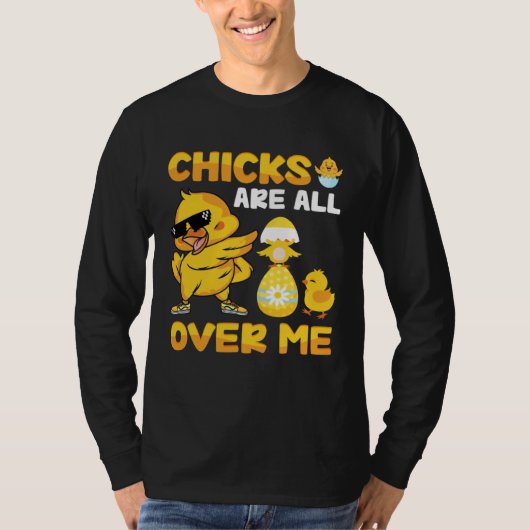 Chicks Are All Over Me  Easter Day Kids Boys Tシャツ (正面)