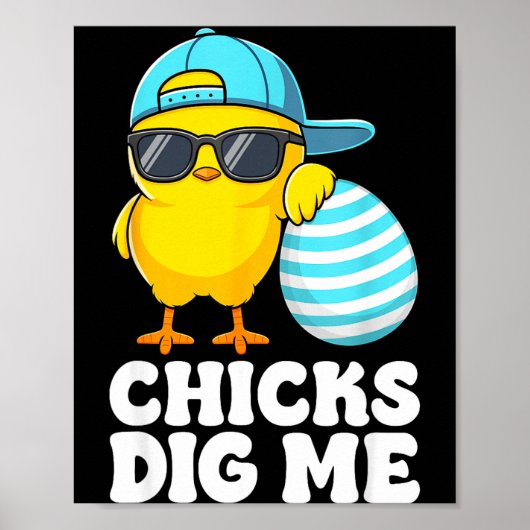 Chicks dig easter toddler boys men happy easterChi ポスター (正面)