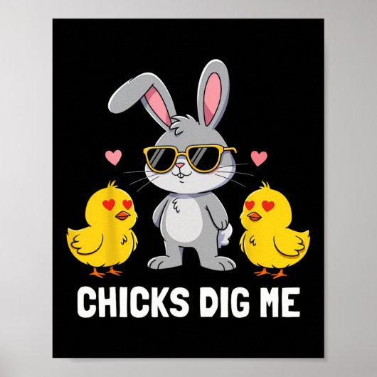 Chicks Dig Me Easter Toddler Boys Men Happy Easter ポスター (正面)