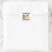 Chicks dig my Spreadsheet クラシック Sticker ラウンドシール (バッグ)