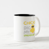 Chicks dig my Spreadsheet Two-Tone Coffee Mug ツートーンマグカップ (正面右)