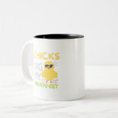 Chicks dig my Spreadsheet Two-Tone Coffee Mug ツートーンマグカップ (正面左)