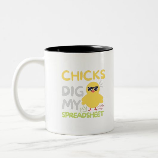 Chicks dig my Spreadsheet Two-Tone Coffee Mug ツートーンマグカップ (左)