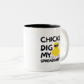 Chicks dig my Spreadsheet Two-Tone Coffee Mug ツートーンマグカップ (正面右)
