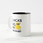 Chicks dig my Spreadsheet Two-Tone Coffee Mug ツートーンマグカップ (正面左)