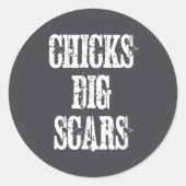 Chicks Dig S Shirt Congenital Heart Defect Chd War ラウンドシール (正面)