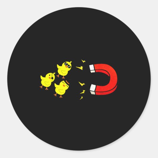 Chicks With Magnet Funny Halloween Chick Magnet Va ラウンドシール (正面)