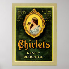 Chiclets Mint Candy Chewing Gum Vintage Advert ポスター