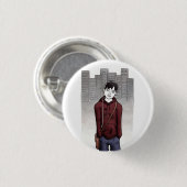 chico escuchando música 缶バッジ (正面&裏面)