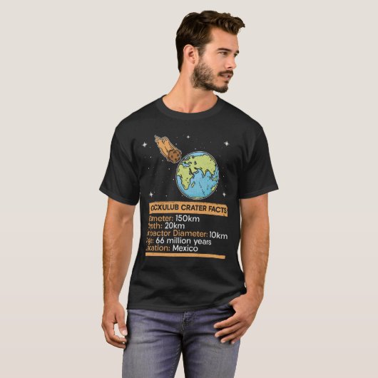 Chicxulubクレーターファクト – 小惑星宇宙天文学 tシャツ (正面フル)