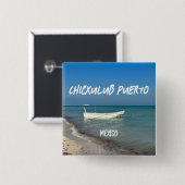 Chicxulubプエルト,メキシコ – スクエアボタン 缶バッジ (正面&裏面)