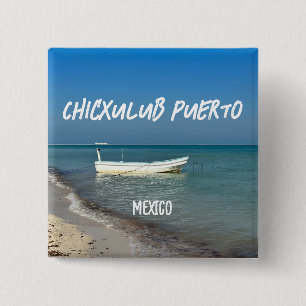 Chicxulubプエルト,メキシコ – スクエアボタン 缶バッジ