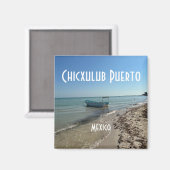Chicxulubプエルト,メキシコ – スクエアマグネット マグネット (正面/裏面)