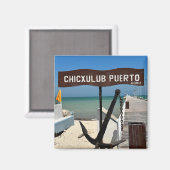 Chicxulubプエルト，メキシコ – スクエアマグネット マグネット (正面/裏面)