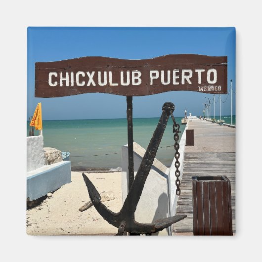 Chicxulubプエルト，メキシコ – スクエアマグネット マグネット (正面)