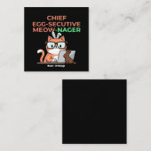 Chief Egg-secutive Meow-Nager Funny Easter Cat  スクエア名刺 (正面/裏面)