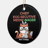 Chief Egg-secutive Meow-Nager Funny Easter Cat  セラミックオーナメント (左)