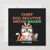 Chief Egg-secutive Meow-Nager Funny Easter Cat  招待状 (正面)