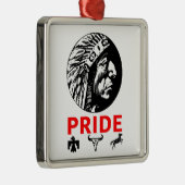 Chief feather headdress Bird Cow Skull Horse Pride メタルオーナメント (右)