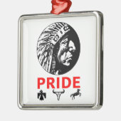 Chief feather headdress Bird Cow Skull Horse Pride メタルオーナメント (左)