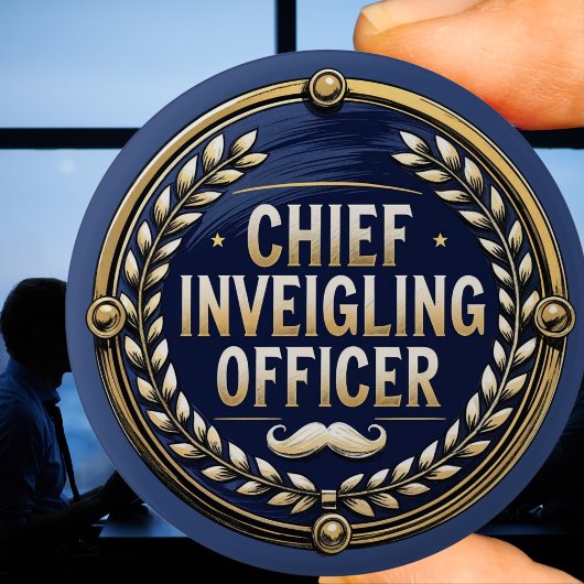 Chief Inveigling officer Funny Wordplay Clever 缶バッジ