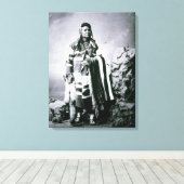 Chief Joseph (1840-1904) c.1880 （b/w写真） キャンバスプリント (インサイチュ (ウッドフロア))