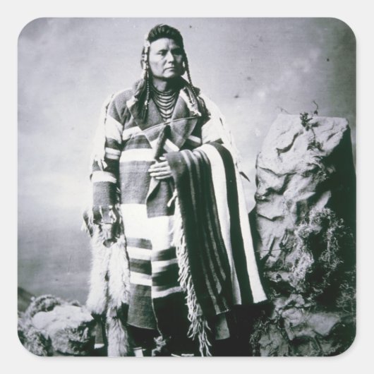 Chief Joseph (1840-1904) c.1880 (b/w写真) スクエアシール (正面)