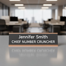 Chief Number Cruncher Personalized Name Plate デスクネームプレート