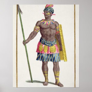 Chief of the Hondurans, 1780 (coloured engraving) ポスター