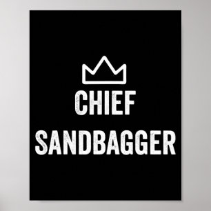 Chief Sandbagger Golf Meme Bjj Chess Sandbag ポスター
