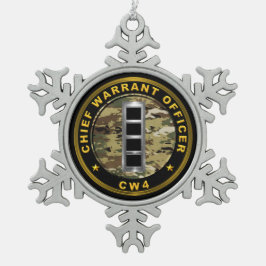 Chief Warrant Officer 4 CW4 スノーフレークピューターオーナメント
