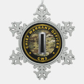 Chief Warrant Officer 5 CW5 スノーフレークピューターオーナメント (正面)