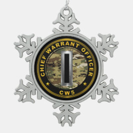 Chief Warrant Officer 5 CW5 スノーフレークピューターオーナメント