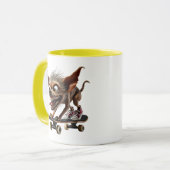 Chien au regard fou en mode skate. マグカップ (正面左)
