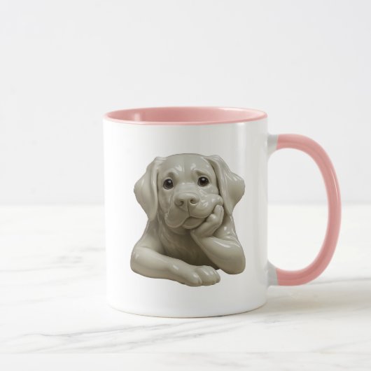Chien beige brillant qui s'ennuie. マグカップ (右)