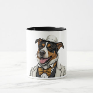 Chien berger australien amusant en costume マグカップ