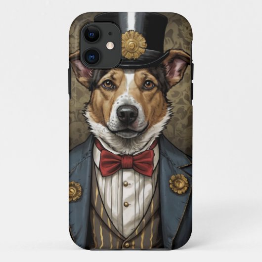Chien berger australien costume nœud papillon Case-Mate iPhoneケース (裏面)