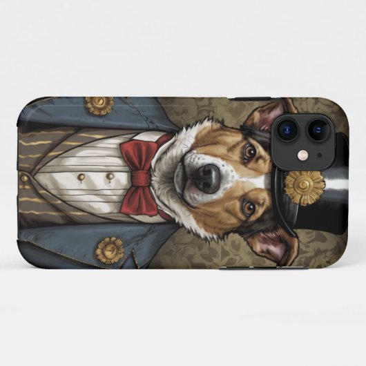 Chien berger australien costume nœud papillon Case-Mate iPhoneケース (裏面(横))