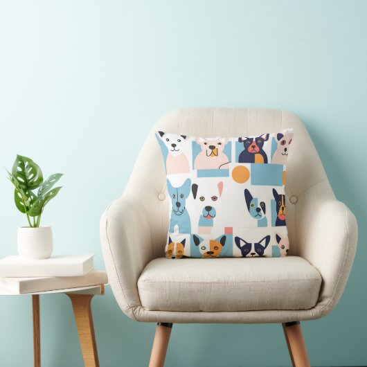 chien coussin style picasso クッション (椅子)