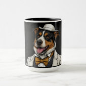 Chien de berger australien en costume マグカップ (中央)