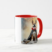 Chien héros sous les feux d'artifice. マグカップ (正面右)