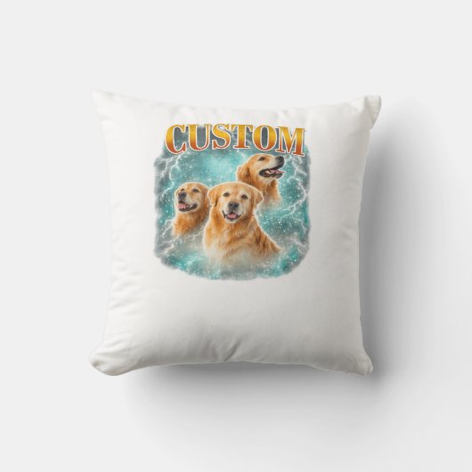 Chien nuageux et heureux クッション (正面)