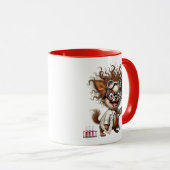 Chien scientifique fou en pleine expérience. マグカップ (正面右)