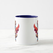 Chien super-héros avec bouclier style cartoon. マグカップ (中央)